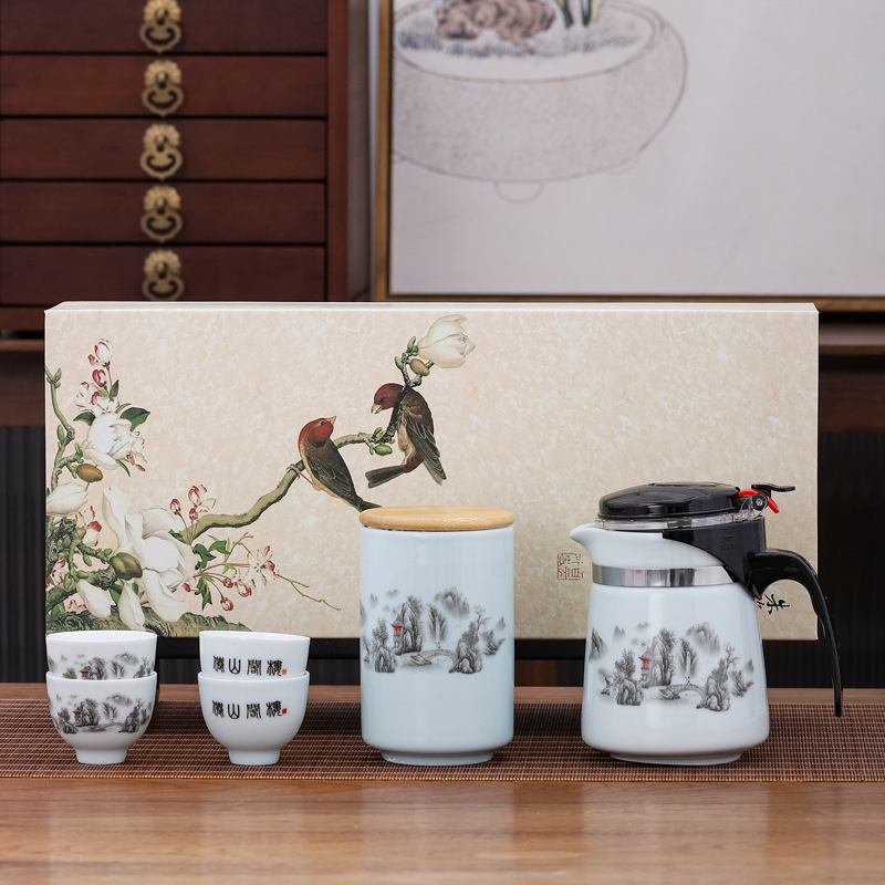 Set de ceai ceramic Celadon, 500 ml, pentru casă și birou, în cutie cadou