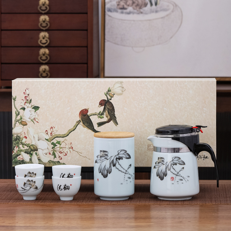 Set de ceai ceramic Celadon, 500 ml, pentru casă și birou, în cutie cadou