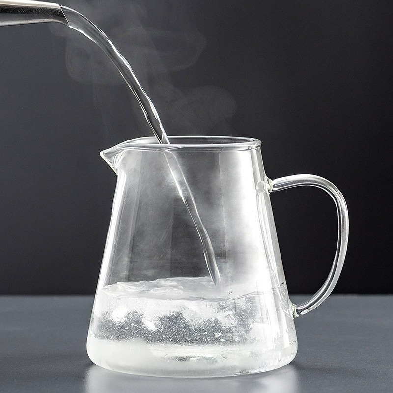 Ceainic din sticlă rezistent la temperaturi, cu infuzor și ceașcă, din borosilicat gros, gata pentru fierbere - set de ceai pentru casă