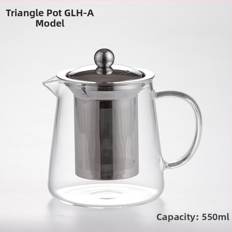 Ceainic din sticlă rezistent la temperaturi, cu infuzor și ceașcă, din borosilicat gros, gata pentru fierbere - set de ceai pentru casă