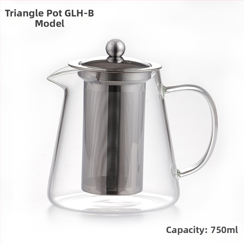 Ceainic din sticlă rezistent la temperaturi, cu infuzor și ceașcă, din borosilicat gros, gata pentru fierbere - set de ceai pentru casă