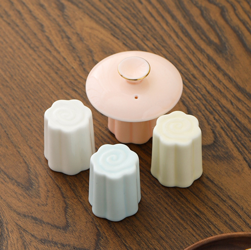 Capac ceramic pentru ceainic, cu motiv norilor norocoși, accesorii pentru ceai, suport mic pentru capac, cadou cu logo imprimat