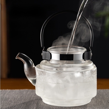 Ceainic din sticlă borosilicată, lucrat manual, cu filtru din oțel inoxidabil, pentru birou și casă, potrivit pentru plită ceramică electrică