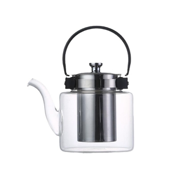 Ceainic din sticlă borosilicată, lucrat manual, cu filtru din oțel inoxidabil, pentru birou și casă, potrivit pentru plită ceramică electrică