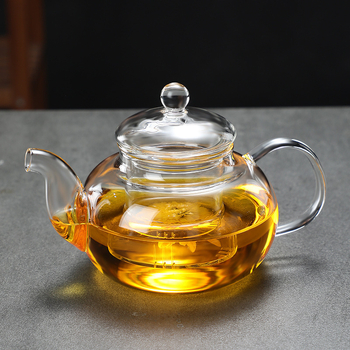 Ceainic din sticlă borosilicat, capacitate mare, set ceai cu filtru pentru ceaiuri cu flori