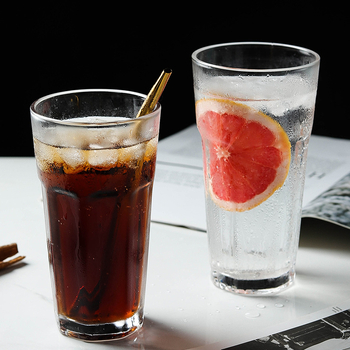 Pahar de apă din sticlă, octogonal, mare capacitate, set de șase bucăți, fără mâner și fără capac, potrivit pentru ceai de fructe, ceai cu lapte, smoothie și bere, pentru restaurante