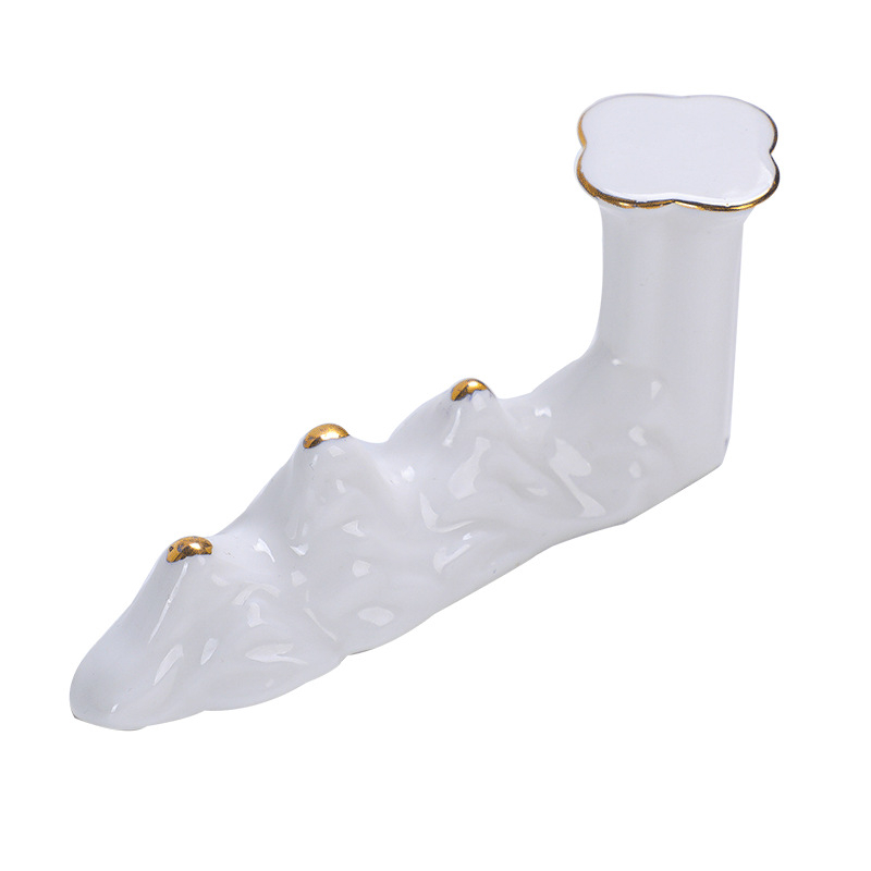Accesorii creative pentru ceai pe birou: ornamente de ceai din porțelan alb, suport pentru capac gaiwan, suport ceramic pentru capac, tavă de ceai, suport pentru capac și suport pentru pix