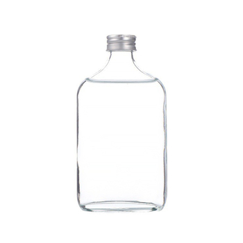 50 ml prazna boca za liker, prozirna plosnata staklena boca za voćno vino, zatvoren dozator