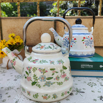 Ceainic emailat cu infuzor, compatibil cu plită ceramică electrică, pentru prepararea ceaiului și cafelei acasă, ceainic în formă de clopot pentru hoteluri