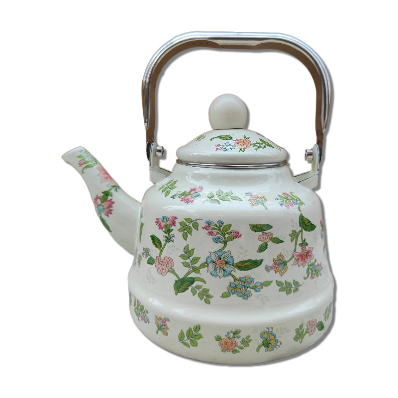Ceainic emailat cu infuzor, compatibil cu plită ceramică electrică, pentru prepararea ceaiului și cafelei acasă, ceainic în formă de clopot pentru hoteluri
