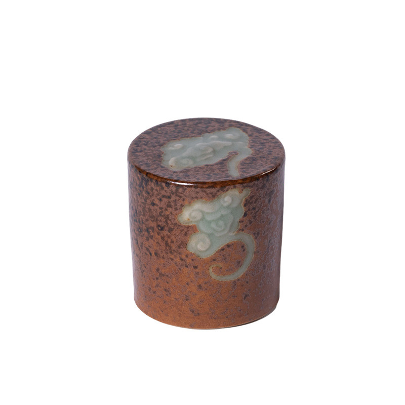 Suport ceramic pentru capac Longquan Celadon, bază pentru bolul cu capac și tavă de ceai, lucrat manual, accesoriu pentru ceremonia ceaiului