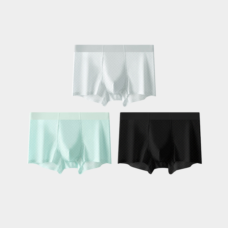 Muške bokserice Ice Silk, bezšivne, brzo se suše, antibakterijske, prozračne mrežaste, velike veličine