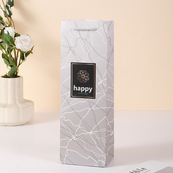 Cutie cadou din carton alb pentru vin roșu, cutie portabilă