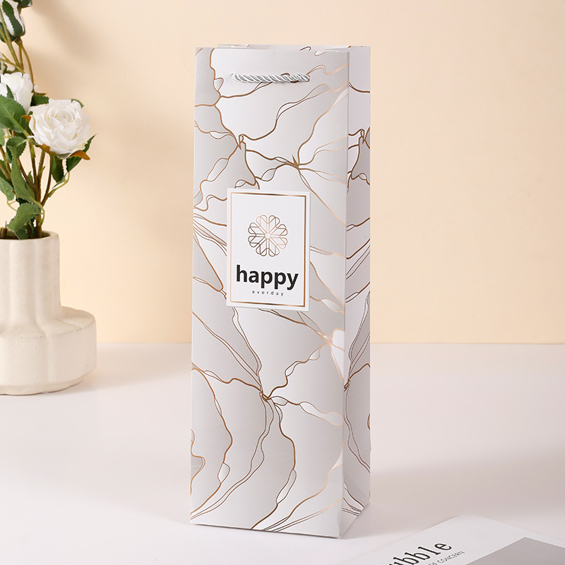 Cutie cadou din carton alb pentru vin roșu, cutie portabilă