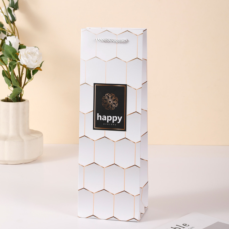 Cutie cadou din carton alb pentru vin roșu, cutie portabilă