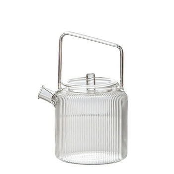 Ceainic din sticlă transparent multicolor pentru ceai verde, rezistent la căldură, stil chinezesc, cu mâner și filtru pentru infuzare la rece