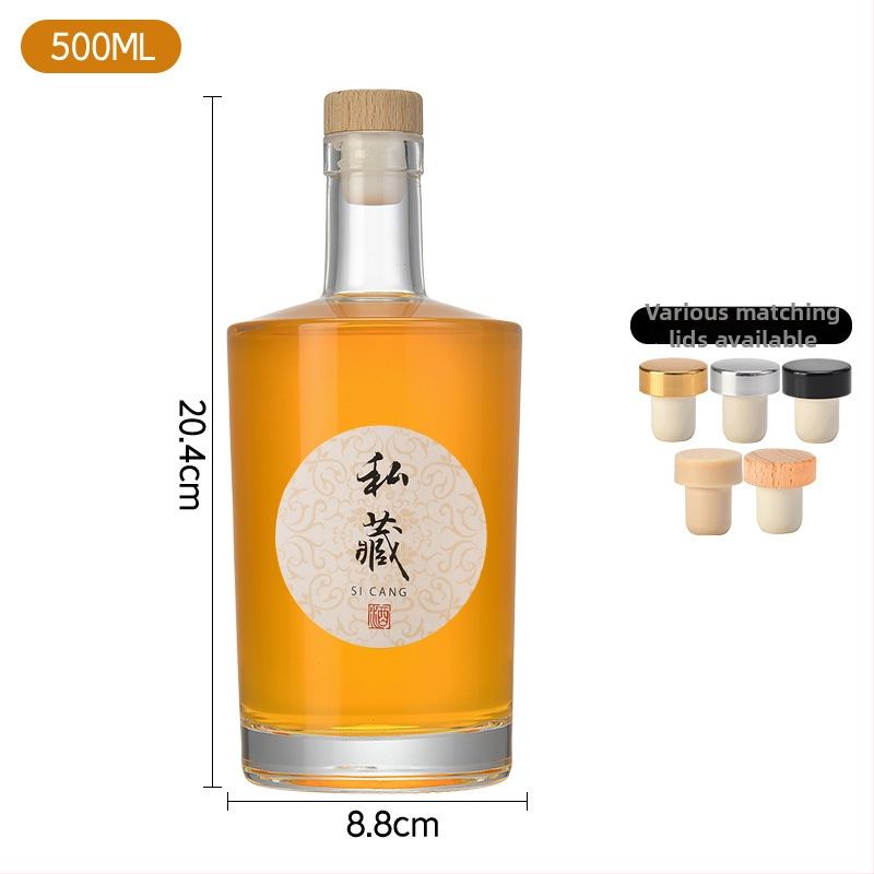 Staklene boce za voćna vina i napitke, 500 ml i 250 ml, plosnatog okruglog oblika boce za ledeno vino