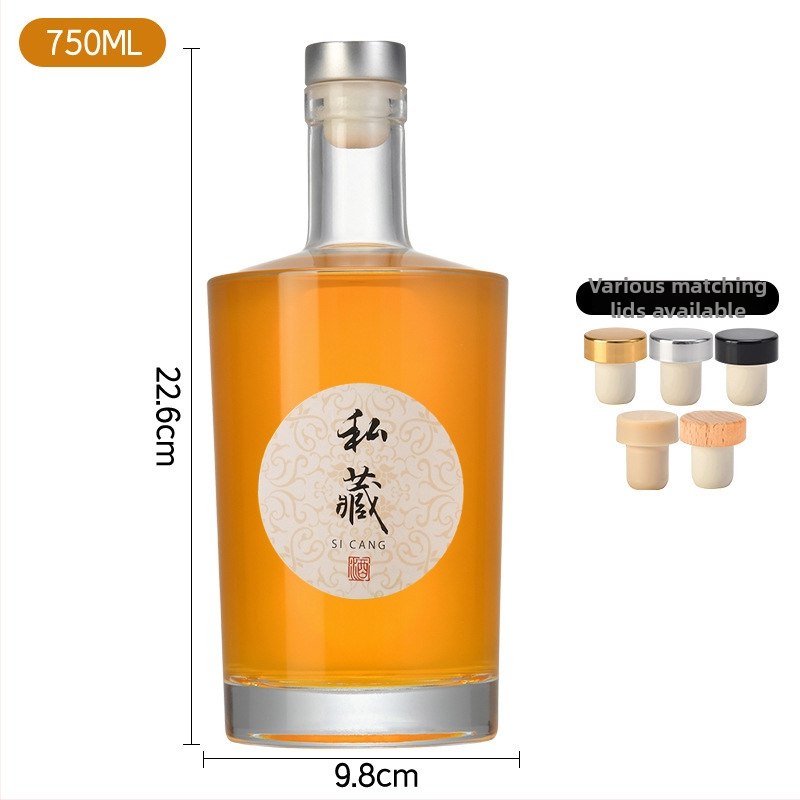 Staklene boce za voćna vina i napitke, 500 ml i 250 ml, plosnatog okruglog oblika boce za ledeno vino