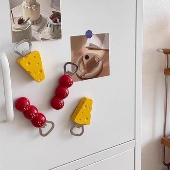 Deschizător magnetic pentru frigider cu design dovleac-brânză, drăguț și creativ