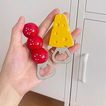 Deschizător magnetic pentru frigider cu design dovleac-brânză, drăguț și creativ