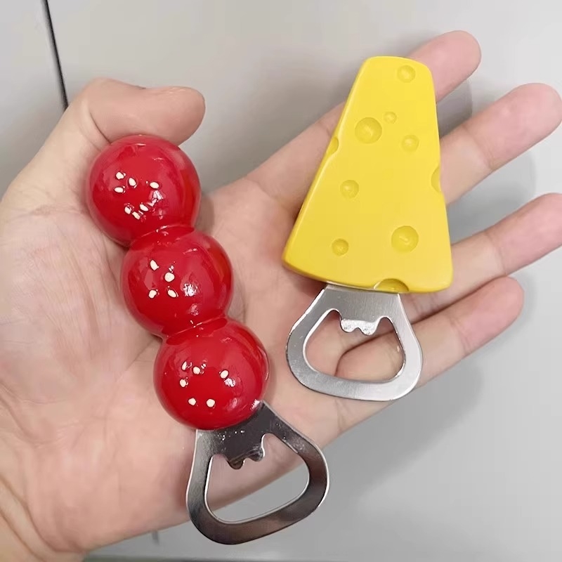 Deschizător magnetic pentru frigider cu design dovleac-brânză, drăguț și creativ