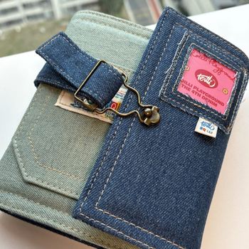Album de carduri din denim A7 vintage, design unic, pagini detașabile, pentru depozitarea cardurilor de 3 inch și a fotografiilor Polaroid