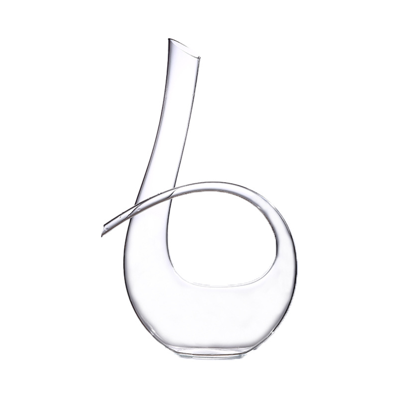 Decantator din cristal pentru vin roșu, formă în U, design harpă, transparent, pentru hoteluri și restaurante