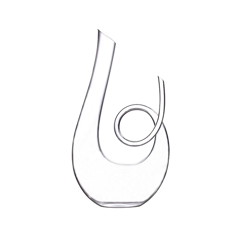 Decantator din cristal pentru vin roșu, formă în U, design harpă, transparent, pentru hoteluri și restaurante