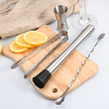 Set de 4 piese pentru cocktailuri din oțel inoxidabil, unelte de bar