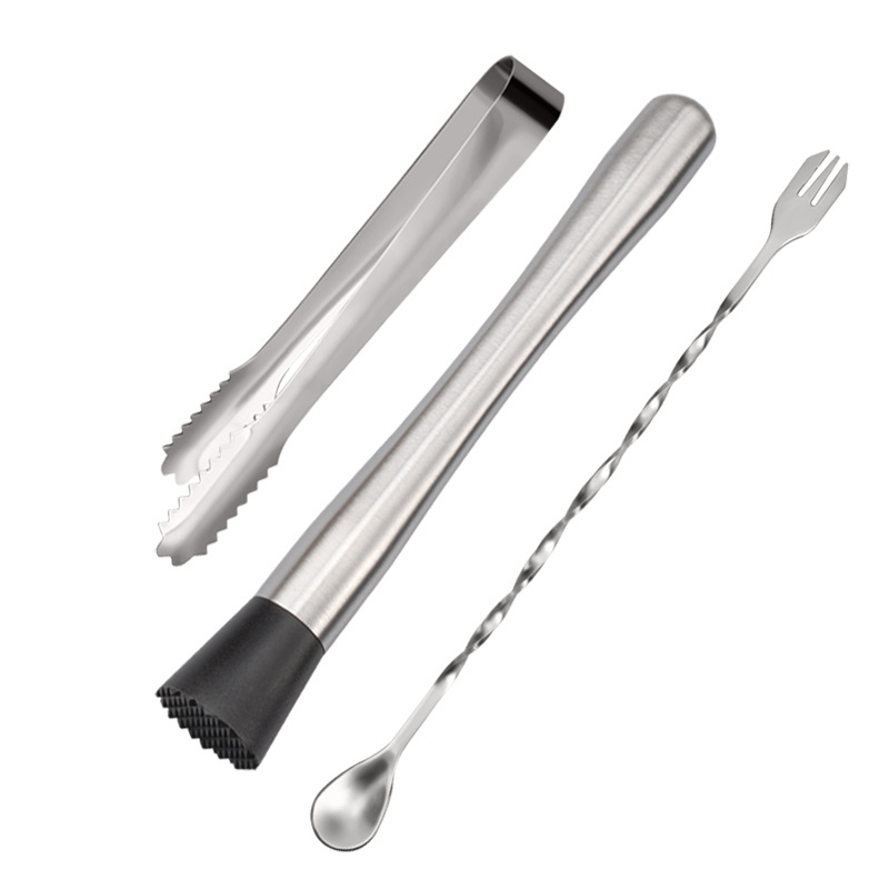 Set de 4 piese pentru cocktailuri din oțel inoxidabil, unelte de bar