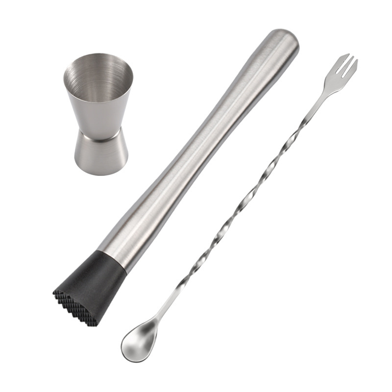 Set de 4 piese pentru cocktailuri din oțel inoxidabil, unelte de bar