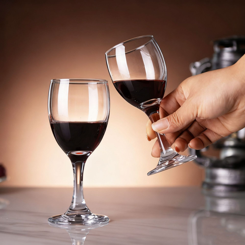 Pahar de vin roșu cu picior, din sticlă, pentru uz casnic, 101–200 ml, stil modern minimalist