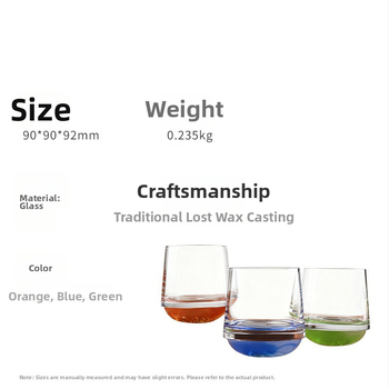 Set de trei pahare din sticlă cu rotire: pahar premium de whisky, pahar de bere elegant și pahar multifuncțional pentru cafea, vin, suc și apă.