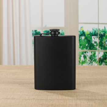 Flacon de buzunar din oțel inoxidabil 316, finis negru, portabil, 8 oz, pentru exterior