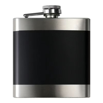 Flacon de buzunar din oțel inoxidabil 316, finis negru, portabil, 8 oz, pentru exterior