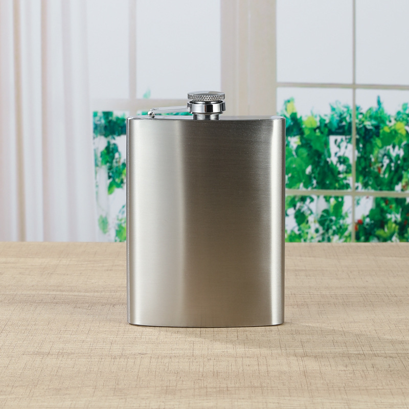 Flacon de buzunar din oțel inoxidabil 316, finis negru, portabil, 8 oz, pentru exterior
