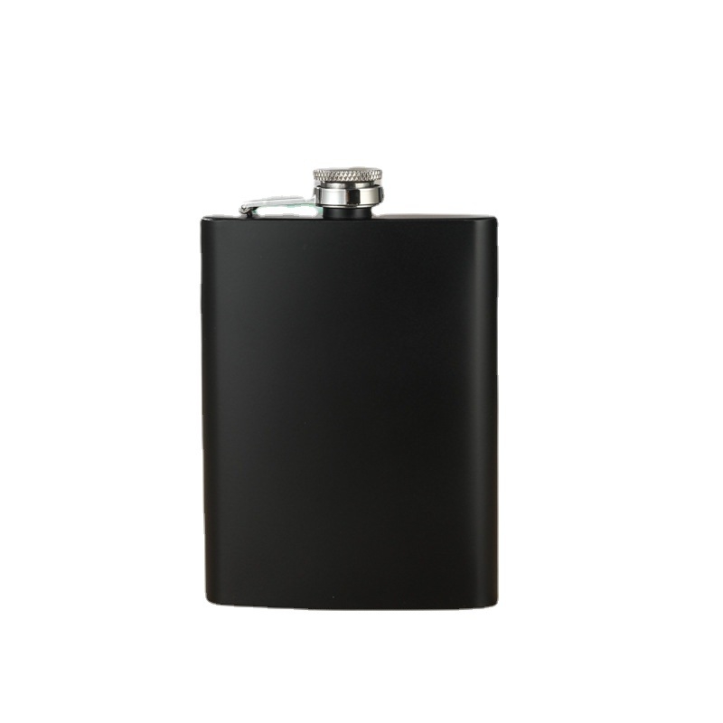 Flacon de buzunar din oțel inoxidabil 316, finis negru, portabil, 8 oz, pentru exterior