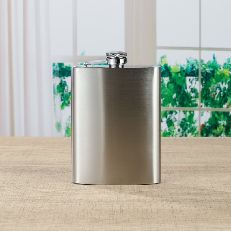 Flacon de buzunar din oțel inoxidabil 316, finis negru, portabil, 8 oz, pentru exterior