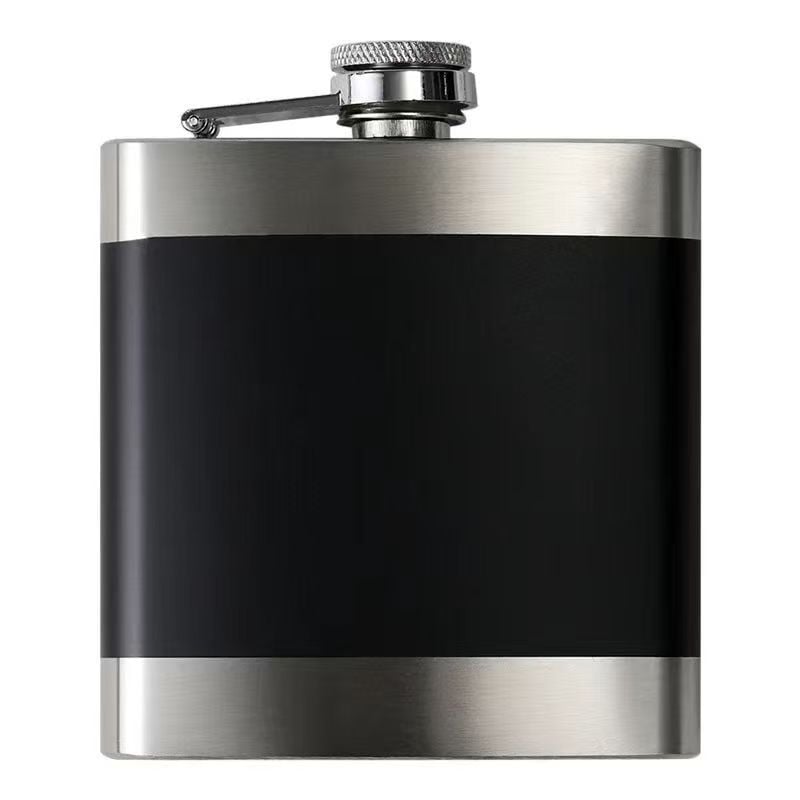 Flacon de buzunar din oțel inoxidabil 316, finis negru, portabil, 8 oz, pentru exterior