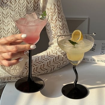 Pahar de cocktail din cristal, premium, pentru uz casnic, stil lux retro ușor, capacitate 101–200 ml, pahar pentru șampanie și Margarita