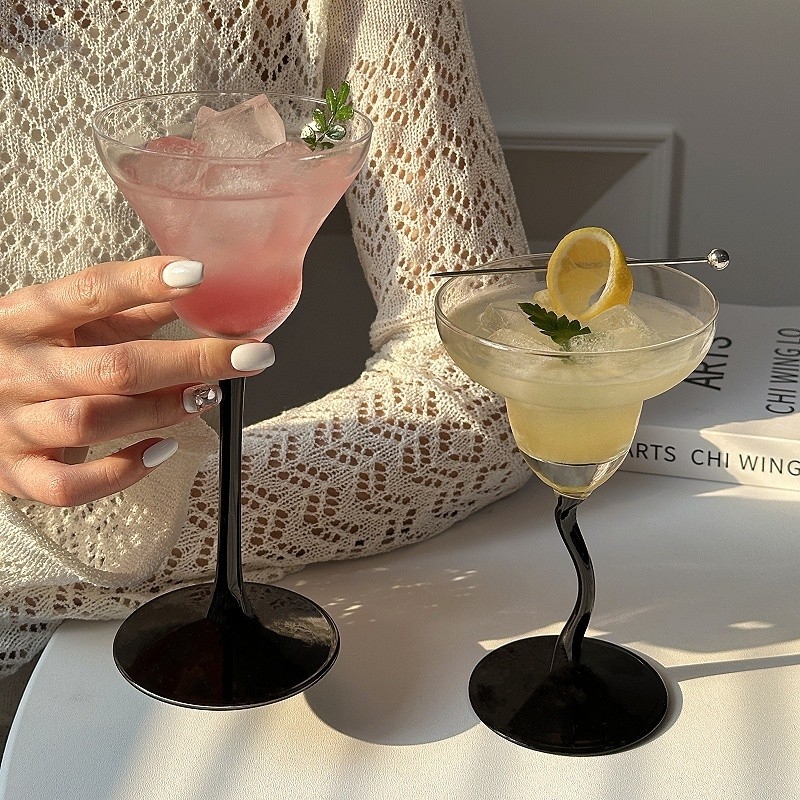 Pahar de cocktail din cristal, premium, pentru uz casnic, stil lux retro ușor, capacitate 101–200 ml, pahar pentru șampanie și Margarita