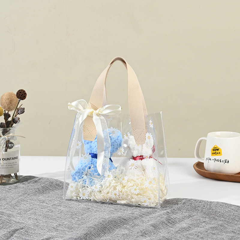 Geantă tote transparentă din PVC – suvenir, cadou pentru Festivalul Dragonului, flori și cadouri de ziua de naștere