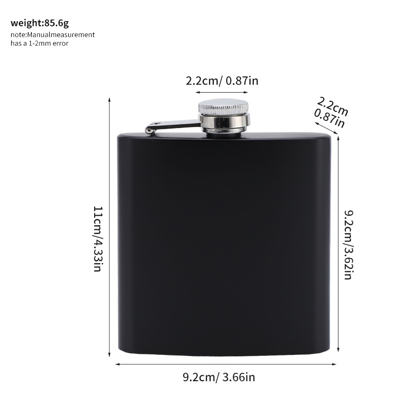 Flașă din oțel inoxidabil de 6 oz, finisaj vopsire cu spray, recipient portabil pentru exterior