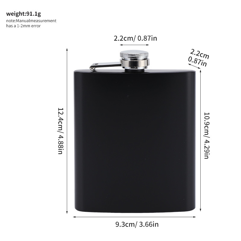 Flașă din oțel inoxidabil de 6 oz, finisaj vopsire cu spray, recipient portabil pentru exterior