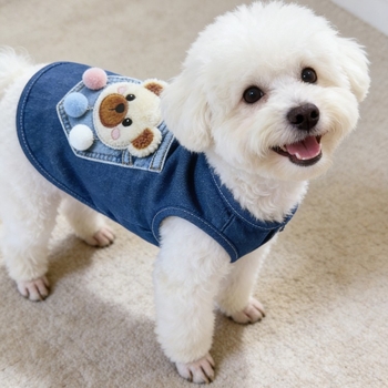 Dogbaby памучен жилет за домашни любимци за котки и кучета, сладък стил