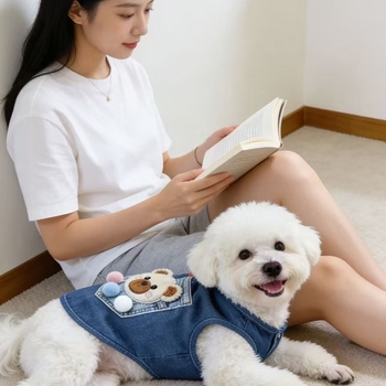 Dogbaby памучен жилет за домашни любимци за котки и кучета, сладък стил