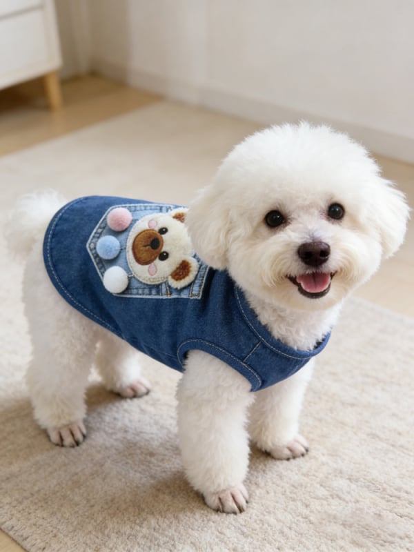 Dogbaby памучен жилет за домашни любимци за котки и кучета, сладък стил
