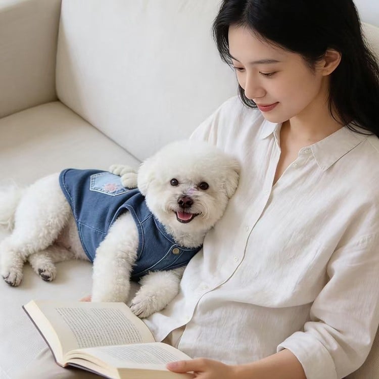 Dogbaby памучен жилет за домашни любимци за котки и кучета, сладък стил