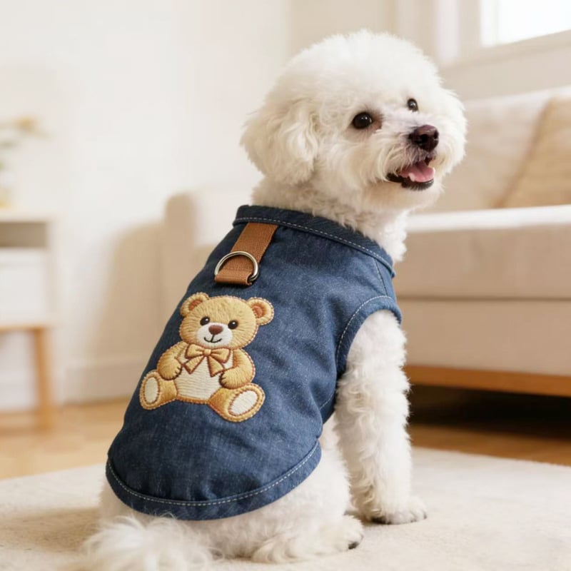 Dogbaby памучен жилет за домашни любимци за котки и кучета, сладък стил