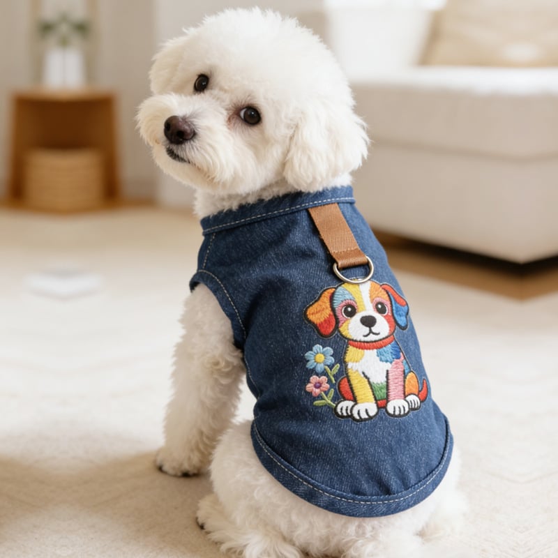 Dogbaby памучен жилет за домашни любимци за котки и кучета, сладък стил